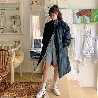 Reversible Plaid Long Parka