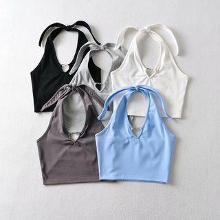 Halter-neck Heart Accent Top
