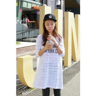 Round-neck Lettering Long T-shirt