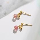 925 Sterling Silver Bead Dangle Earring 1 Pair - Pendant - Rhinestone - One Size