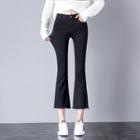 Contrast-trim Cropped Boot Cut Jeans