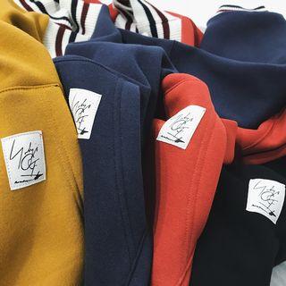 Mock Neck Contrast Stripe Pullover
