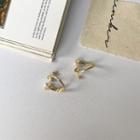 Faux Pearl Sterling Silver Earring 1 Pair - E316 - Gold - One Size