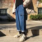 Drawstring Waist Cargo Jeans