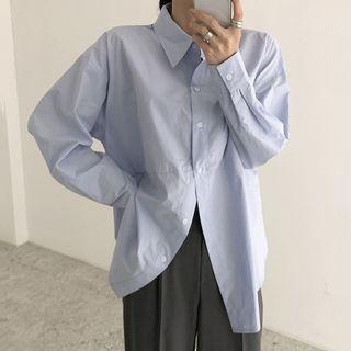 Plain Oversize Split Blouse