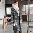 Woolen Check Lapel Suit Coat