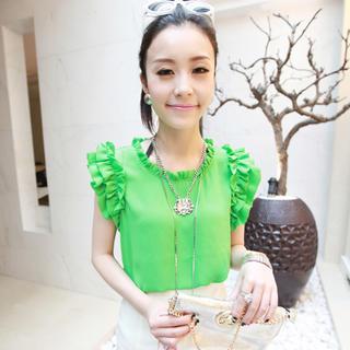 Ruffled-sleeve Top