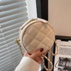 Chain Strap Quilted Circle Crossbody Bag