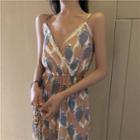 Printed Spaghetti Strap Wide Leg Jumpsuit