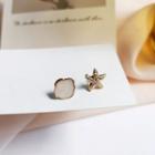 Starfish Glaze Asymmetrical Earring 1 Pr - Gold - One Size