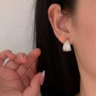 Sterling Silver Rhinestone Stud Earring 1 Pair - S925 Silver - Silver - One Size