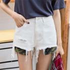 Camo Pocket Denim Shorts