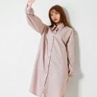Balloon-sleeve Drop-shoulder Shirtdress