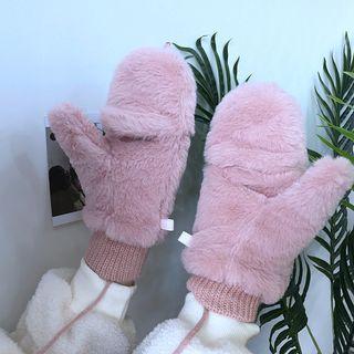 Couple Matching Furry Mittens