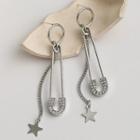 Pin Drop Ear Stud 1 Pair - Silver - One Size