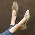 Round Heel Shirred Flats