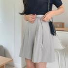 Tie-waist Pintuck-front Shorts