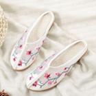 Floral Embroidered Mesh Flat Mules