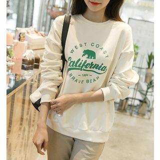 Letter-printed Cotton Boxy Sweatshirt