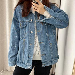 Splash Denim Jacket Blue - One Size