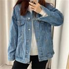 Splash Denim Jacket Blue - One Size