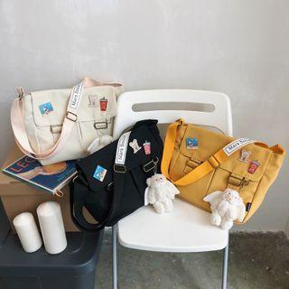 Canvas Flap Crossbody Bag / Bag Charm