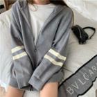 Stripe Zip Knit Hoodie