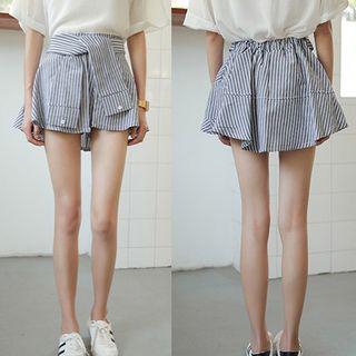 Mock Two-piece Pinstripe Skort