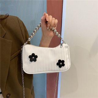 Flower Accent Chain Crossbody Bag