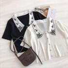 Single-breasted Single-breasted Short-sleeve Knit Top