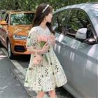 Short-sleeve Eyelet Lace Floral Dress