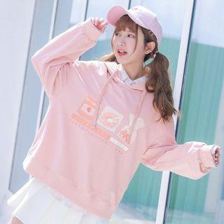 Printed Zip Detail Hoodie