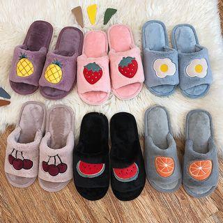 Embroidered Furry Slippers (various Designs)