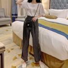 Elbow-sleeve Sequined T-shirt / Pants
