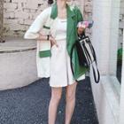 Short-sleeve Color Block Blazer