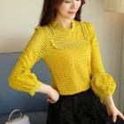 3/4-sleeve Crochet Lace Blouse