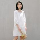 Puff Sleeve Square Neck A-line Dress