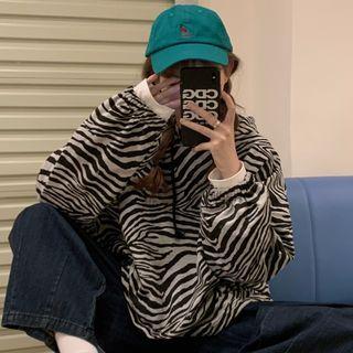 Zebra Pattern Print Hoodie