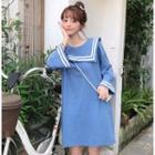 Sailor-collar Long-sleeve A-line Dress