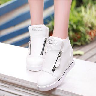 Zip Wedge Sneakers