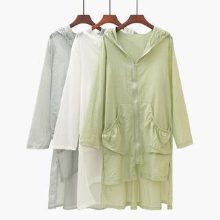 Hooded Midi Zip-up Jacket