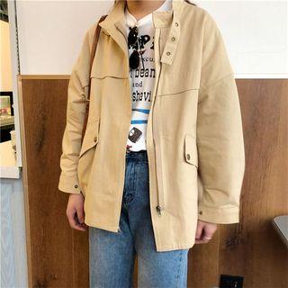 Buckled Neck Zip Jacket