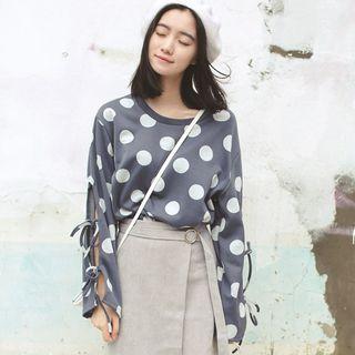 Dotted Bow Long-sleeve T-shirt