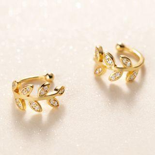 Branches Rhinestone Sterling Silver Cuff Earring