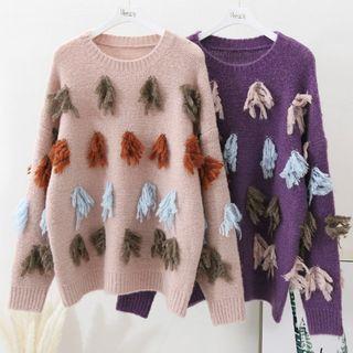 Long-sleeve Fringe Sweater