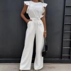Ruffle Sleeveless Wide Leg Jumpsuit
