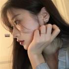 Butterfly Stud Earring 1 Pair - White - One Size