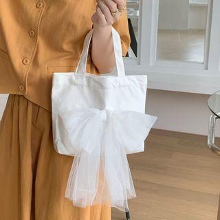 Mesh Bow Mini Tote Bag