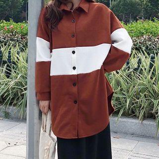 Two-tone Long Buttoned Jacket