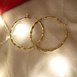 Metallic Hoop Earrings Gold - One Size